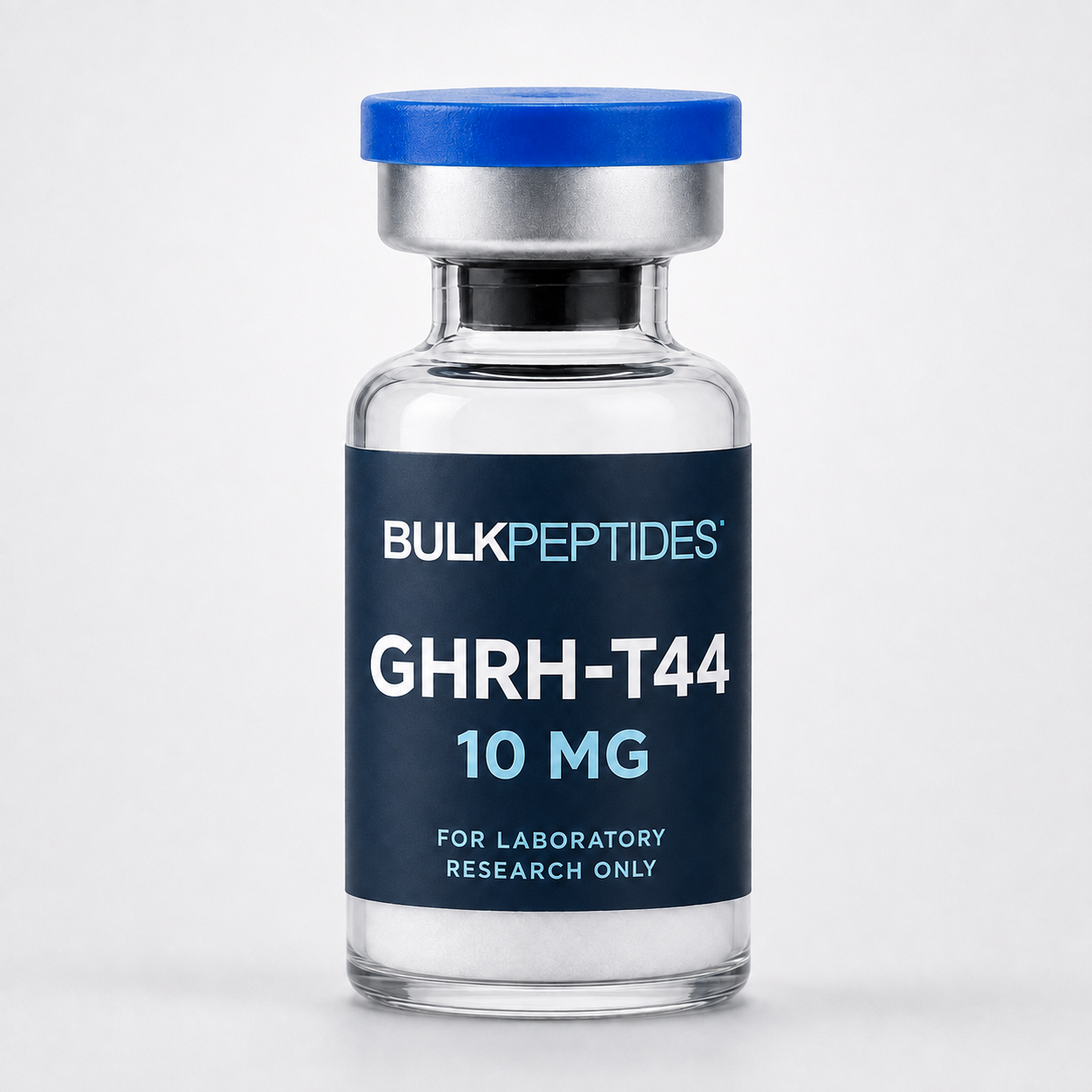Bulk Peptides GHRH T44 10 MG laboratory research vial label illustration