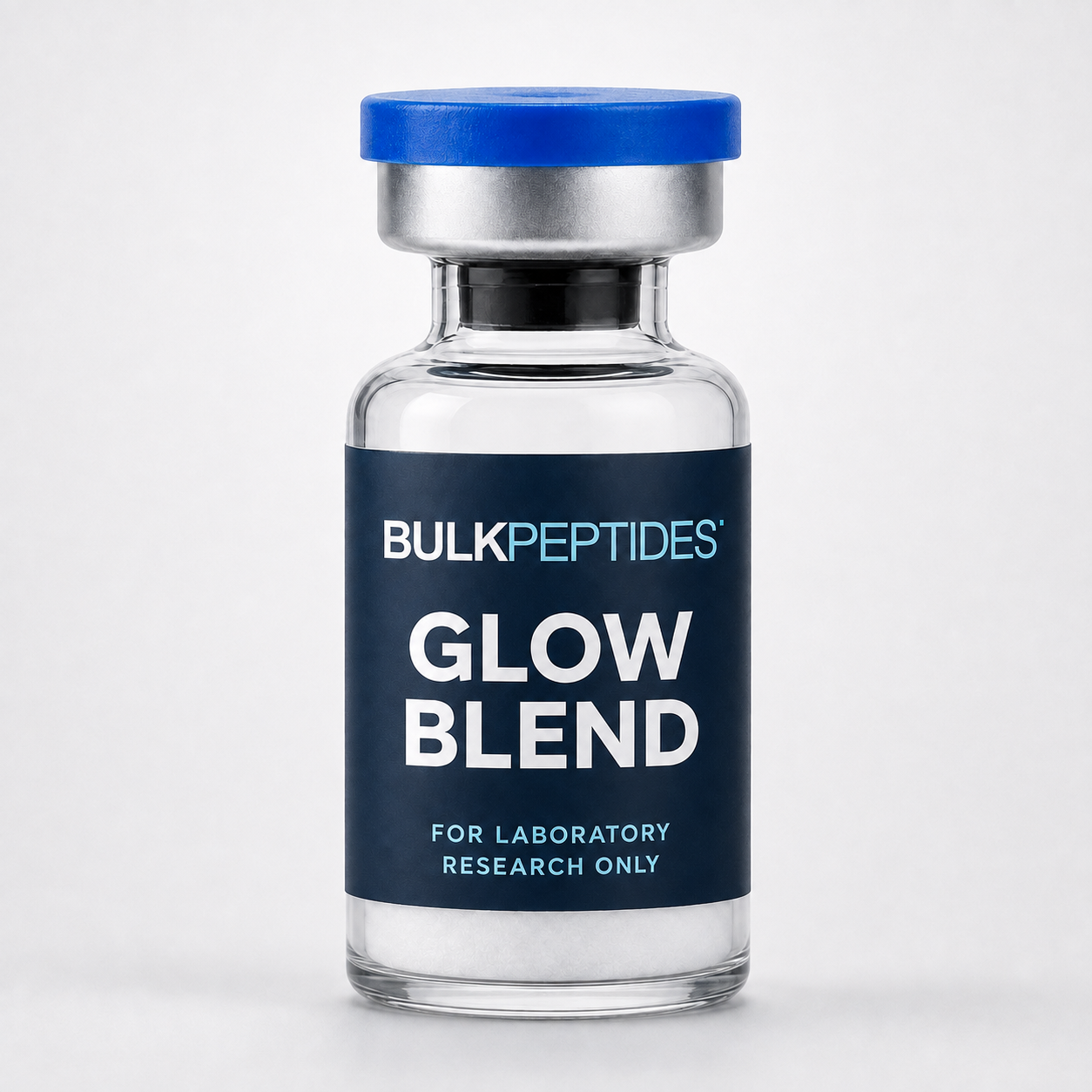 Bulk Peptides Glow Blend laboratory research vial label illustration