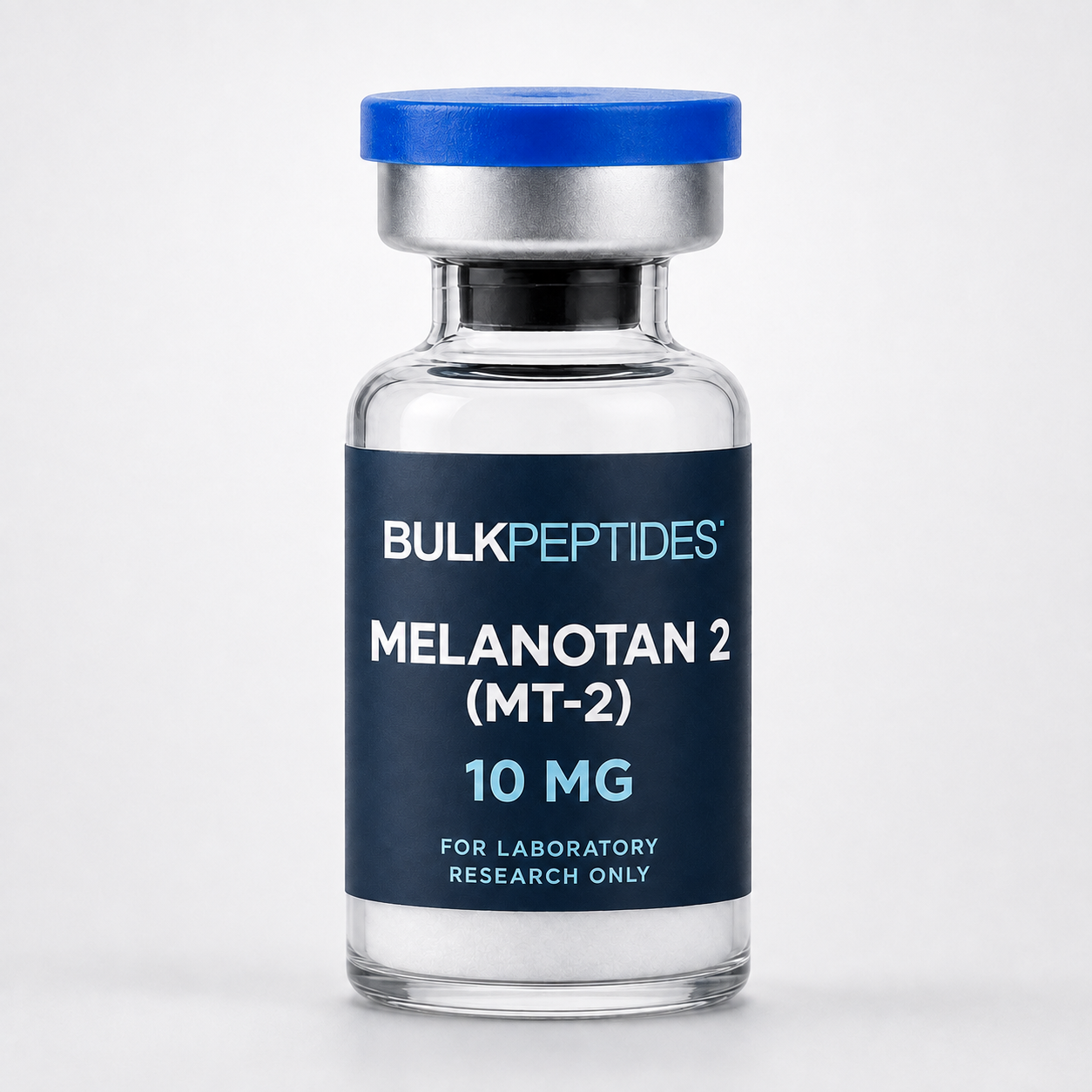 Bulk Peptides Melanotan 2 (MT-2) 10 mg laboratory research vial label illustration