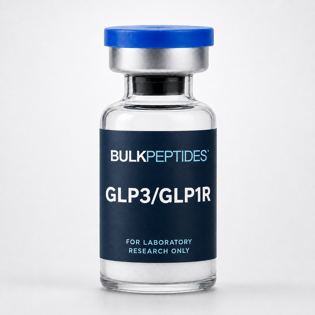Bulk Peptides GLP3/GLP1R laboratory research vial label illustration