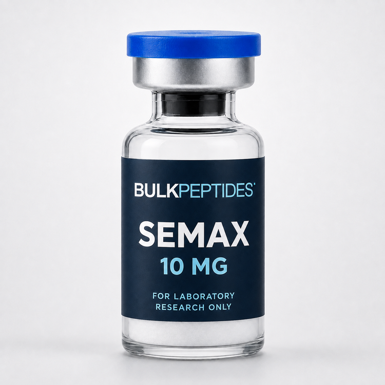 Bulk Peptides Semax 10 MG laboratory research vial label illustration