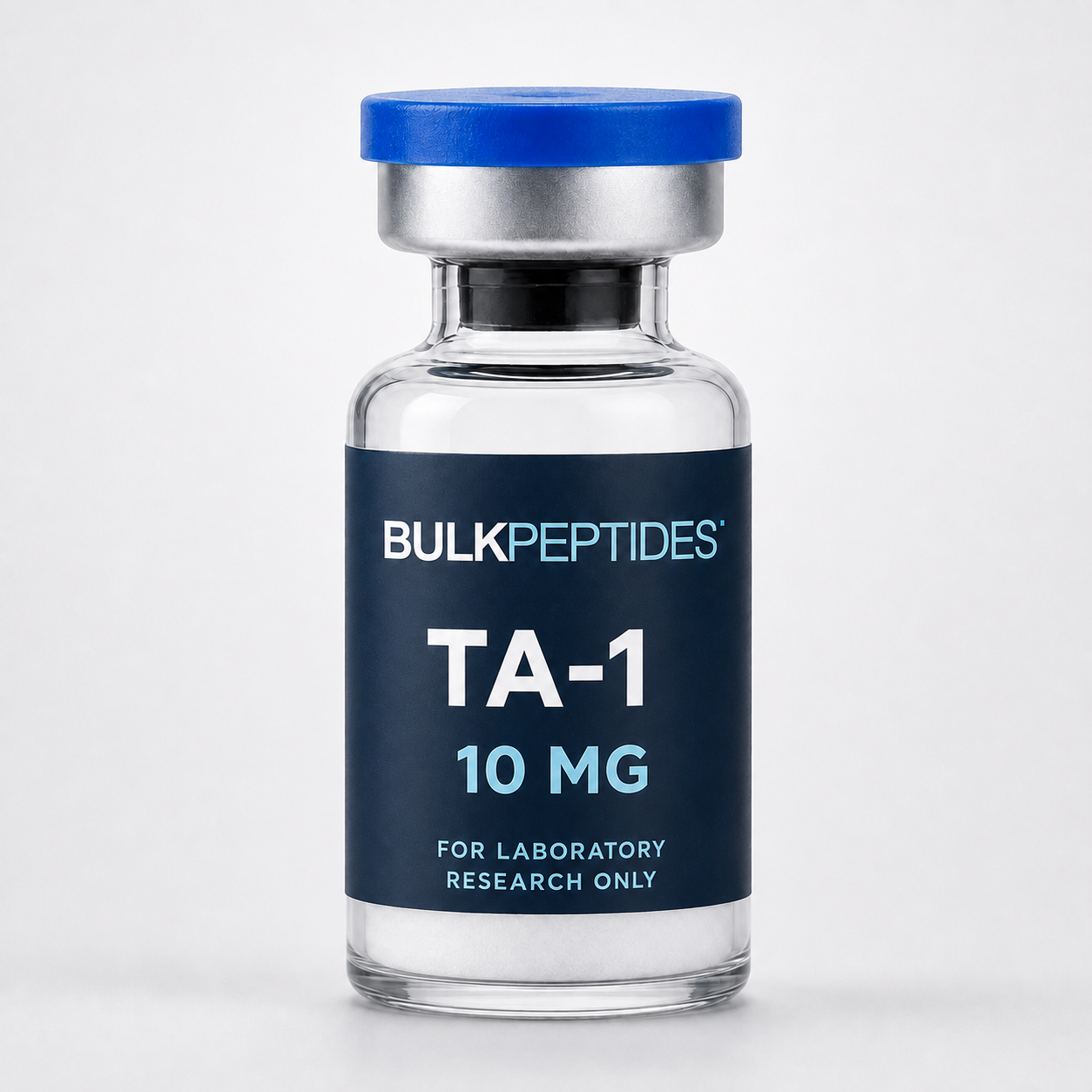 Bulk Peptides TA-1 10 mg laboratory research vial label illustration