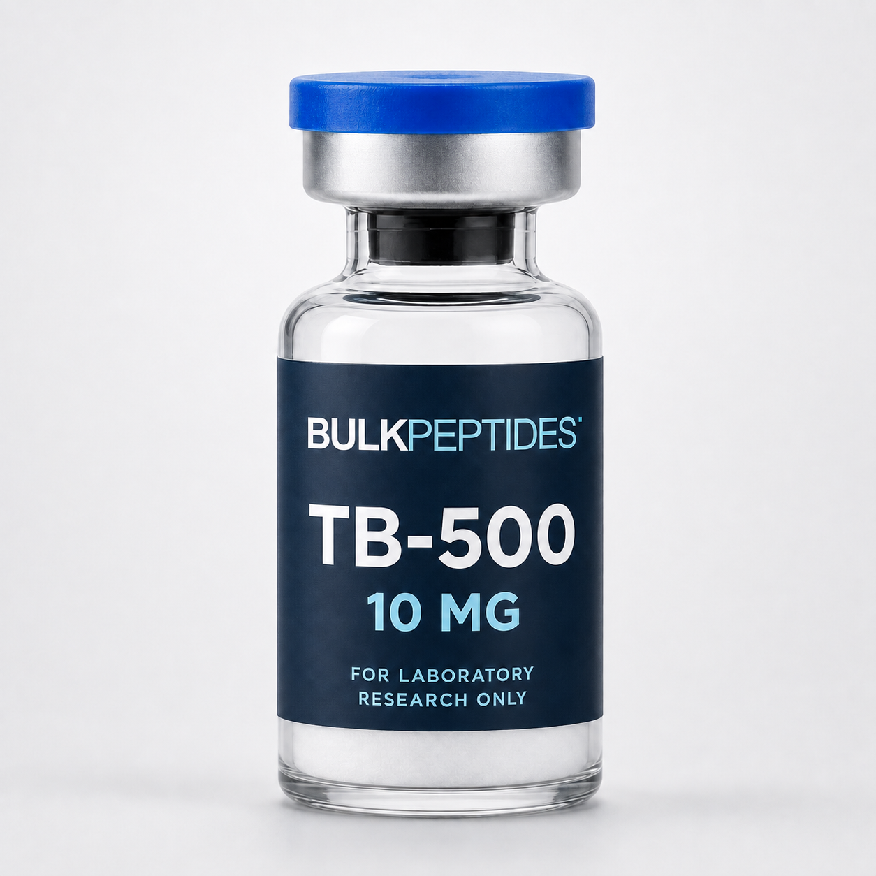 Bulk Peptides TB-500 10 mg laboratory research vial label illustration