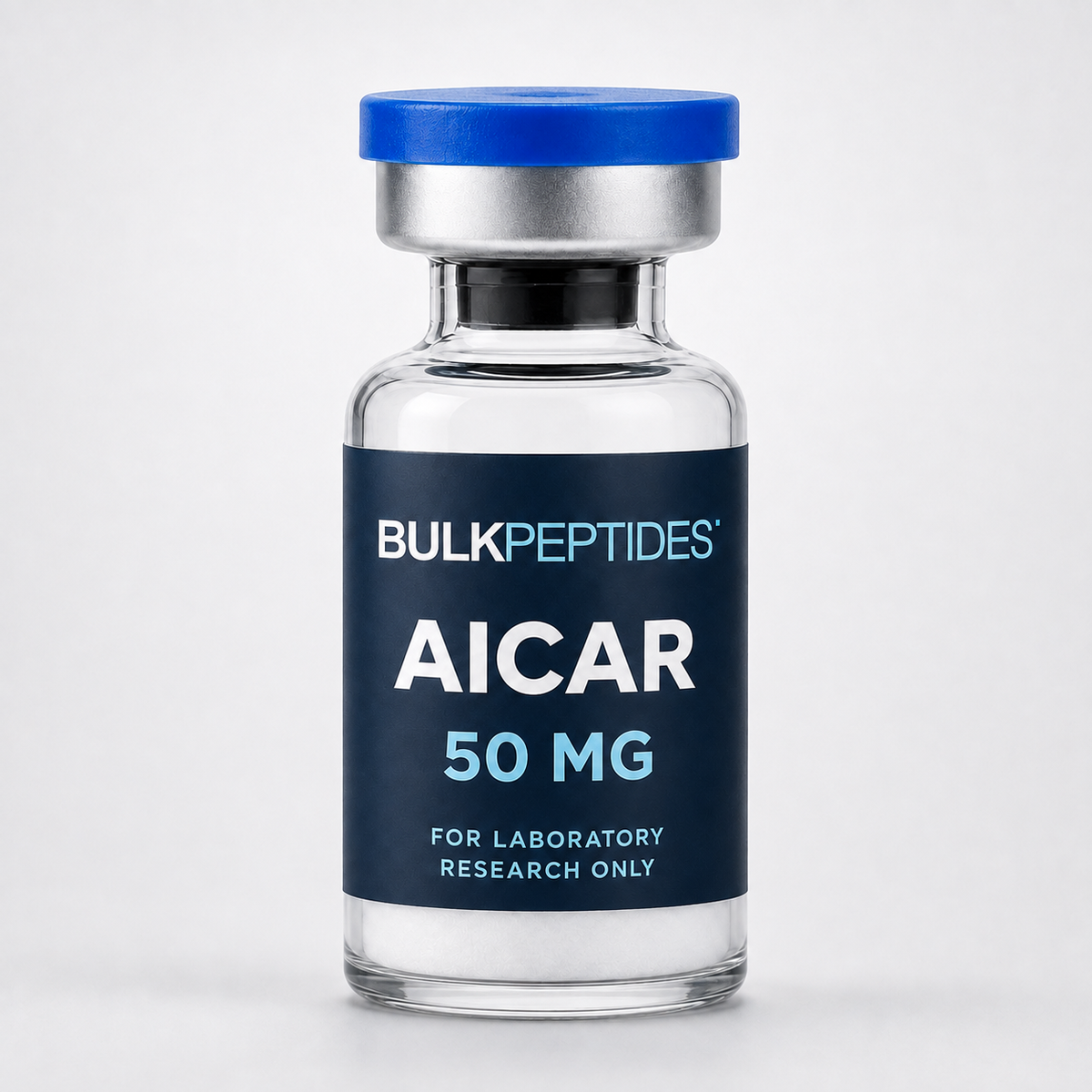 Bulk Peptides AICAR 50 mg laboratory research vial label illustration