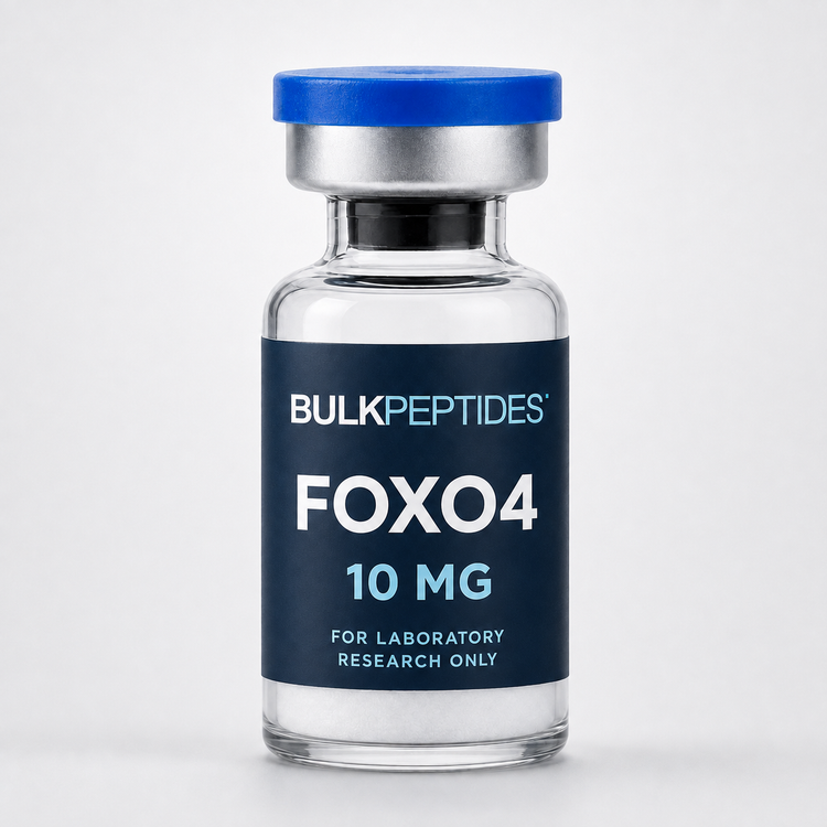 Bulk Peptides FOXO4 10 mg laboratory research vial label illustration