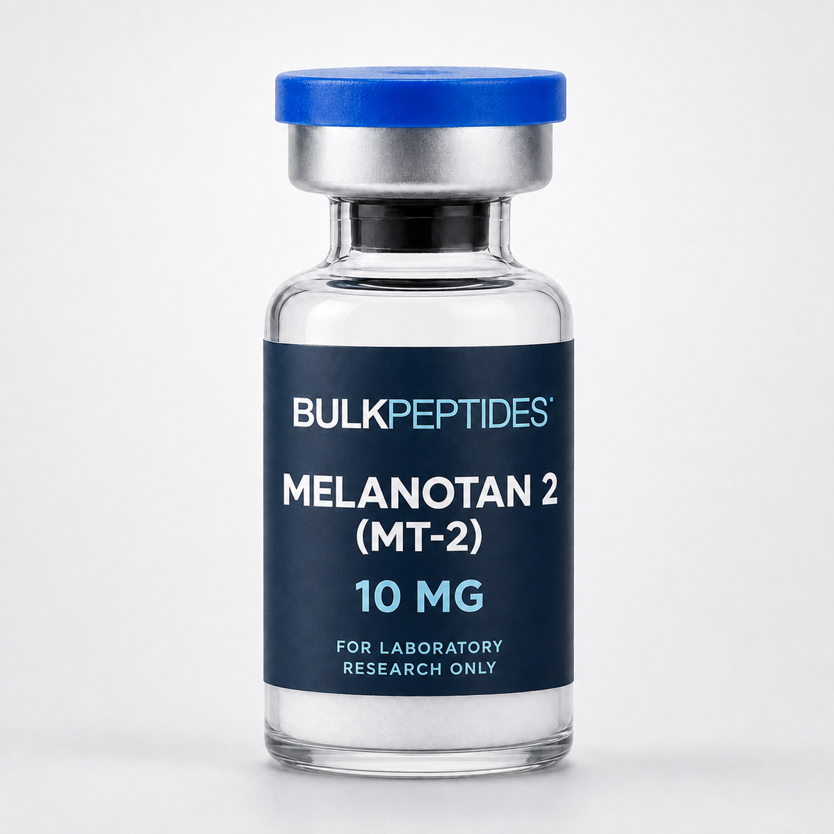 Bulk Peptides Melanotan 2 (MT-2) 10 mg laboratory research vial label illustration