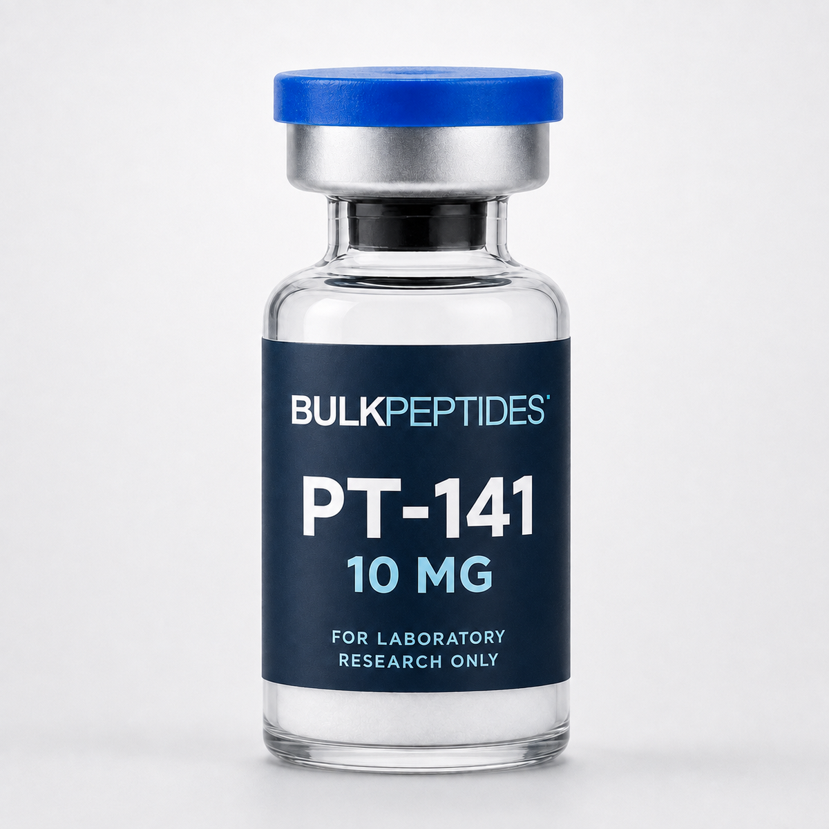 Bulk Peptides PT-141 10 mg laboratory research vial label illustration