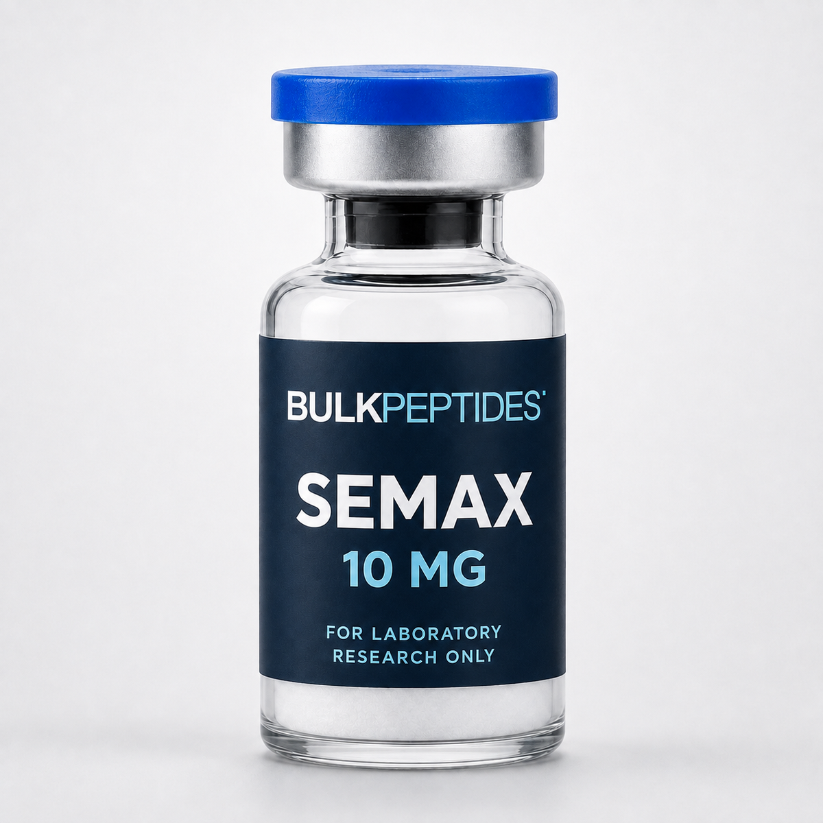 Bulk Peptides Semax 10 MG laboratory research vial label illustration