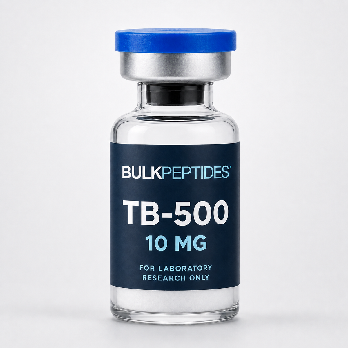 Bulk Peptides TB-500 10 mg laboratory research vial label illustration